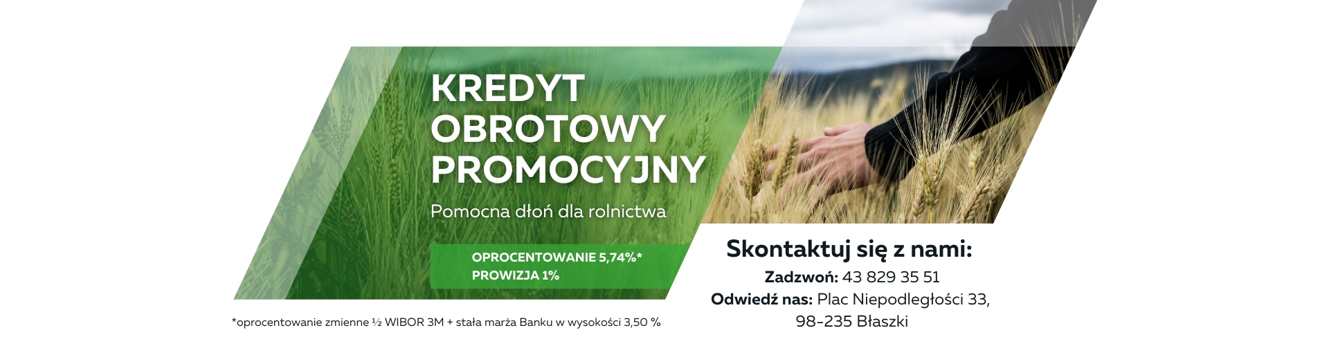 Kredyt obrotowy promocyjny dla rolników