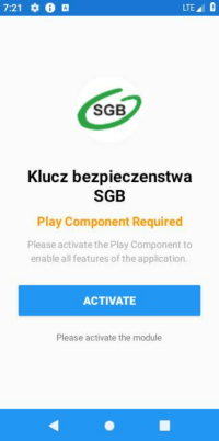 Zrzut ekranu fałszywej aplikacji