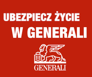 Biały napis na czerwonym tle "Ubezpiecz życie w Generali"